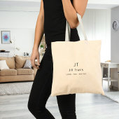 Name initials text business tote bag