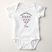 Name, July 4th Balloons Heart Newborn - 24mos Romper (Voorkant)