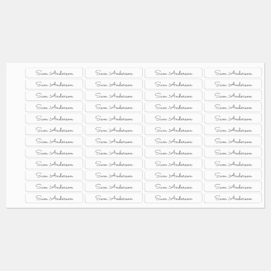 Name Labels for kids Back to School Cursive Script (Vel)