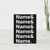 Name List Funny Women Men D Text  Kaart (Voorkant)