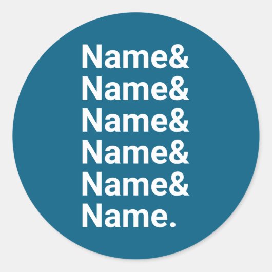 Name List Funny Women Men D Text  Ronde Sticker (Voorkant)