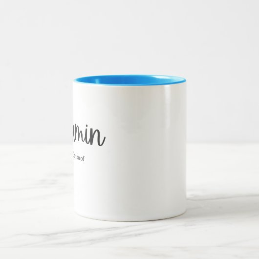 Name meaning: Benjamin Tweekleurige Koffiemok (Center)