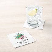 Name, Merry Christmas Red and Green Kartonnen Onderzetters (Insitu)