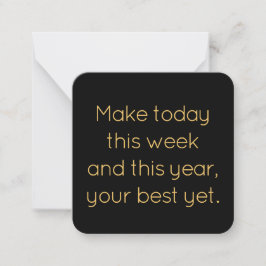 Name, Mini Black and Gold Happy New Year Card Notitiekaartje