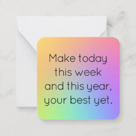 Name, Mini Gradient Rainbow Happy New Year Card Notitiekaartje