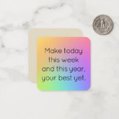 Name, Mini Gradient Rainbow Happy New Year Card Notitiekaartje (Voorkant / Achterkant in situ)