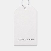 Name Minimalist Modern Plain Simple Black White Cadeaulabel (Voorkant)