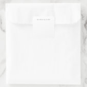 Name Minimalist Modern Plain Simple Black White Vierkante Sticker (Tas)