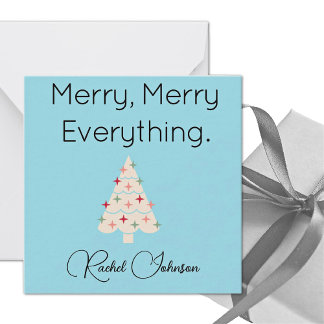 Name || Modern Merry Mini Holiday Flat Note Card Notitiekaartje