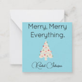 Name || Modern Merry Mini Holiday Flat Note Card Notitiekaartje (Voorkant)