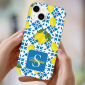 Name Monogram French Country Tile Lemon Pattern Case-Mate iPhone Case