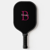 Name & Monogram on Black Pickleball Paddle (Voorkant)