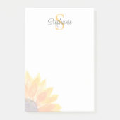 Name Monogram Sunflower Post-it® Notes (Voorkant)