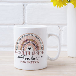 Name of 4Th grade teacher, Cute Rainbow Koffiemok