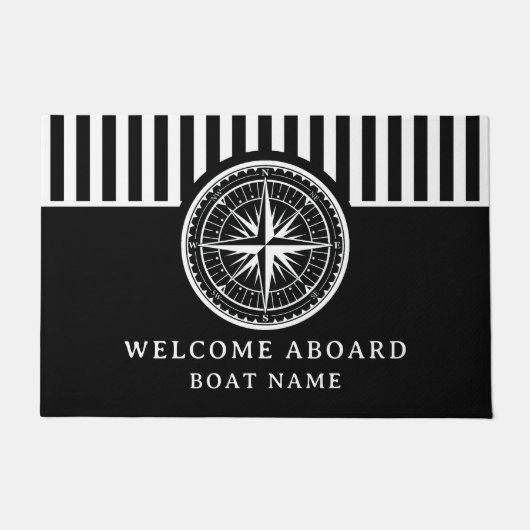 Name of your Boat Nautical Compass Deurmat (Voorkant)