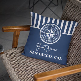 Name of your boat Nautical Compass Kussen