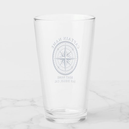 Name of your boat Nautical Style Glas (Achterkant)