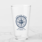 Name of your boat Nautical Style Glas (Voorkant)