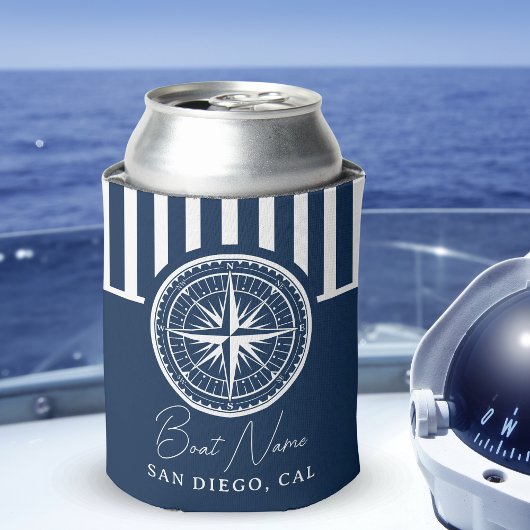 Name of your boat Nautical Vintage Compass Blikjeskoeler