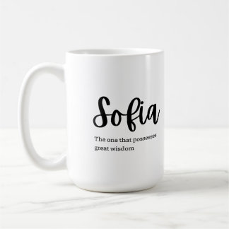 Name on Mug: Sofia  Koffiemok