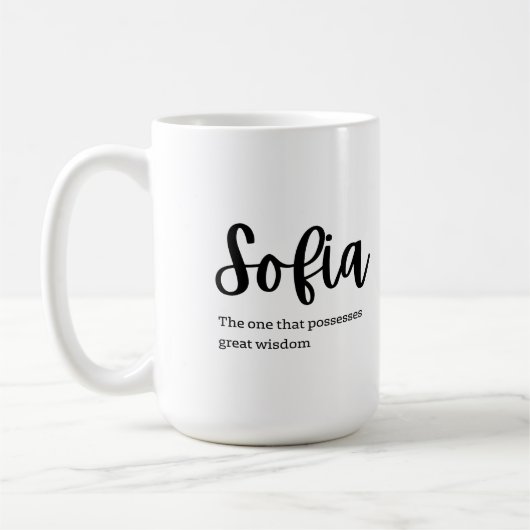 Name on Mug: Sofia  Koffiemok (Links)
