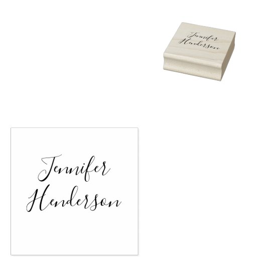 Name Only Signature Elegant Script Calligraphy Rubberstempel (Gestempeld)