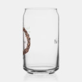 Name, Peace Pink Poinsettia Wreath 16oz Blikvorm Glas (Links)