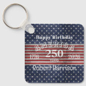 Name, Photo or Logo Happy Birthday America Sleutelhanger (Voorkant)