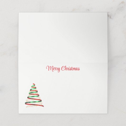 Name Place Card-Christmas Tree Place Card Plaatskaartje (Buitenkant ongevouwen)