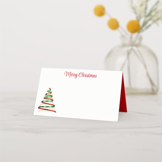 Name Place Card-Christmas Tree Place Card Plaatskaartje (Voorkant)