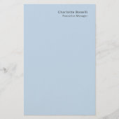 Name Professional Modern Minimalist Blue Briefpapier (Voorkant)