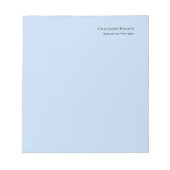 Name Professional Modern Minimalist Blue  Notitieblok (Voorkant)