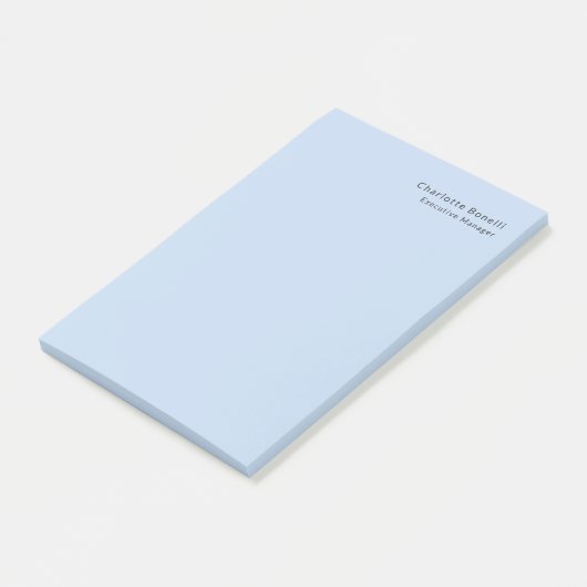 Name Professional Modern Minimalist Blue  Post-it® Notes (Schuin)