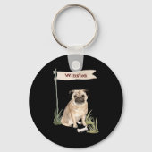 Name Pug Pet Dog  Sleutelhanger (Voorkant)