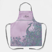 Name, Purple and Teal Decorative Peacock Pattern Schort (Voorkant)