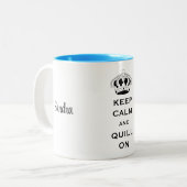 Name, Quilling Keep Calm Classic Two-Tone Mug Tweekleurige Koffiemok (Voorkant links)