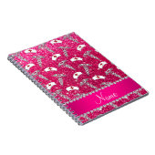 Name rose pink glitter nurse hats silver caduceus notitieboek (Rechterzijde)