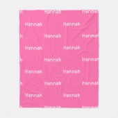 Name Sherpa Blanket Pink Personalized Custom Girl  Fleece Deken (Voorkant)