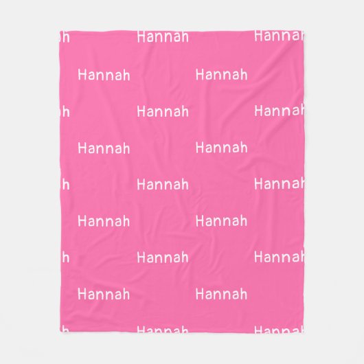 Name Sherpa Blanket Pink Personalized Custom Girl  Fleece Deken (Voorkant)