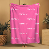 Name Sherpa Blanket Pink Personalized Custom Girl  Fleece Deken