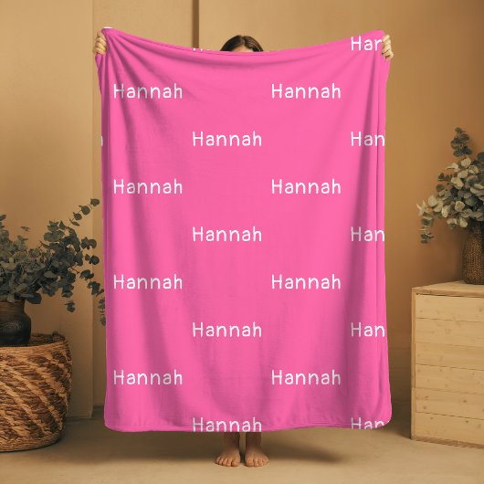 Name Sherpa Blanket Pink Personalized Custom Girl  Fleece Deken