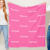 Name Sherpa Blanket Pink Personalized Custom Girl  Fleece Deken