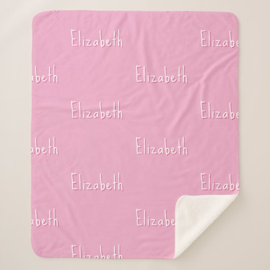 Name Sherpa Blanket Pink Personalized Custom Girl  Sherpa Deken (Voorkant)