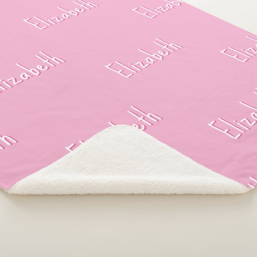Name Sherpa Blanket Pink Personalized Custom Girl  Sherpa Deken (3/4)