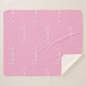 Name Sherpa Blanket Pink Personalized Custom Girl  Sherpa Deken (Voorkant (horizontaal))