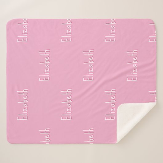Name Sherpa Blanket Pink Personalized Custom Girl  Sherpa Deken (Voorkant (horizontaal))