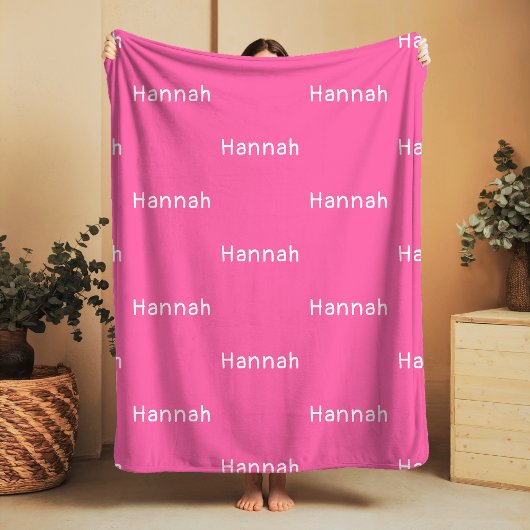 Name Sherpa Blanket Pink Personalized Custom Girl  Sherpa Deken