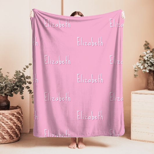 Name Sherpa Blanket Pink Personalized Custom Girl  Sherpa Deken