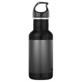 Name, Shiny Metal Grid Effect on 18oz Black Waterfles (Voorkant)