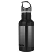 Name, Shiny Metal Grid Effect on 18oz Black Waterfles (Achterkant)